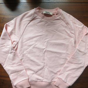 bscly. Medium Women’s Organic Cotton Salmon Pink Crew Neck Sweatshirt